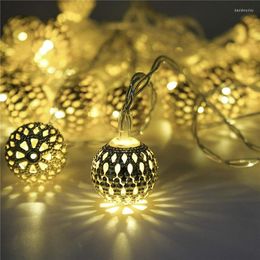 2/3M 10/20 LED Smeedijzeren Marokkaanse ballicht String Slaapkamer Buiten Breint Bar Decoratie Lichten Kerstbasis Huwelijk