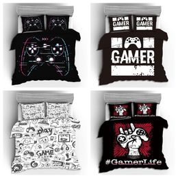 2/3 pièces 3d numérique Gamer impression ensemble de literie 1 housse de couette + 1/2 taies d'oreiller US/EU/AU taille Twin Double Full Queen King 201021 201021