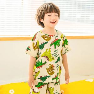 2 4 6 8 10 jaar Kids PJS Sets Summer Pyjama's For Children Cotton Boys Sleepwear Baby Pyjama Korte mouwen Girl Sets Nightwear 240528