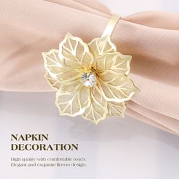 2/4/6 stcs Legering Napkinner Ring Bloem Rijn Reggrens Design Doek Doekje Buckle Holders Wedding Party Dinertafel Decoratie