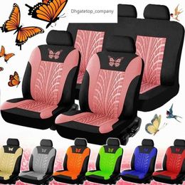 2/4/9 stcs Universal Car Seat Covers Butterfly Embroidery Cushion Protector Accessoires