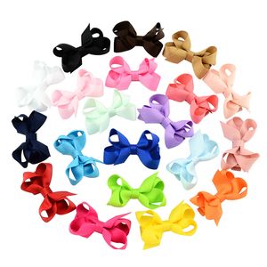 2,4 inch Baby Peuter Bogen Haarspelden Leuke Grosgrain Strik Haarspelden Meisjes Effen Verpakt Veiligheid Haarspeld Clips Kinderen Haaraccessoires YL645