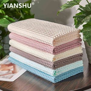 2/4 pièces 100% coton ensemble de serviettes de bain pour adultes enfants haute qualité serviette gaufrée doux très absorbant maison salle de bain gant de toilette 211221