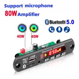 2 40W 80W Versterker Bluetooth Auto FM Radio Module Handsfree Met Micro 3.5mm AUX TF/U-Disk MP3 Decoder Board 12V 7 14V PK 2*25W