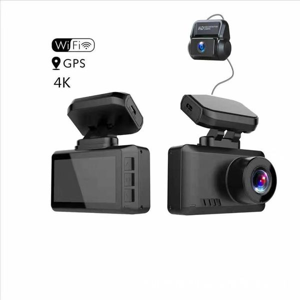 2.0 pouces 4K Dash Caméras Voiture DVR Enregistreur Vidéo Ultra HD 2160P GPS Track WiFi Vision Nocturne Dashcam support 1080P Caméra Arrière T8