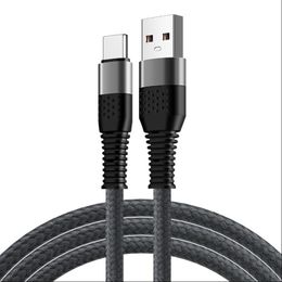 Câbles tressés en nylon rapide 2.4A câble de charge de téléphone portable USB Android type-c micro usb cordon de données en alliage d'aluminium