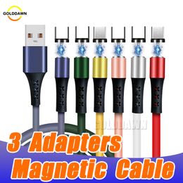Cables USB 2.4A Cable de carga rápida tipo C Carga universal para teléfono móvil Cable magnético de 1M 2M Cargador rápido en bolsa OPP