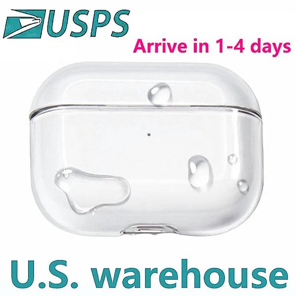 2 à 4 jours USA Stock pour Apple Airpods Pro 2 2nd Generation Airpod 3 Accessoires de casque Solid TPU Silicone Protective Ectone Cover Wire