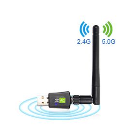 Carte réseau double bande 2.4g/5g AC600M, sans pilote, antenne récepteur Wifi Usb sans fil