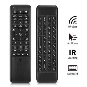 2,4G giroscopio de 6 ejes aprendizaje infrarrojo Mini teclado inalámbrico control remoto W10 para Windows TV Box mini PC