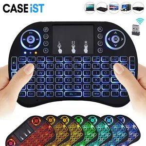 Caseïst i8 Mini -toetsenbord achtergrond 2,4 GHz USB afstandsbediening draadloze Bluetooth vliegluchtmuis met LED -achtergrondverlichting gaming handheld touchpad voor Android Smart TV Box PC