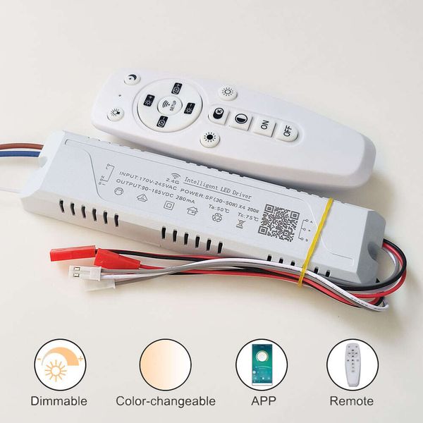 2.4G Control inteligente Control remoto Fuente de alimentación de alimentación DimmingColor-Changable Conecte a cinta LED (20-40-60W) x4