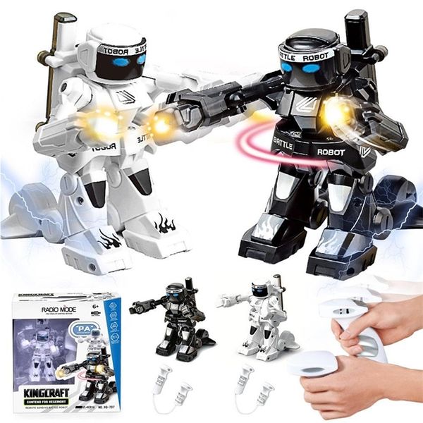 2.4G Mini RC Robot de batalla con robots inteligentes de sonido Modelo de control remoto Combate humanoide robótico programable Regalo Juguetes para niños 201211