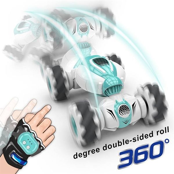 2.4G Mini Télécommande RC Car Roll Rotary Double Side Stunt Gesture Induction Twisting Drift Off-Road s Dancing Driving 220315