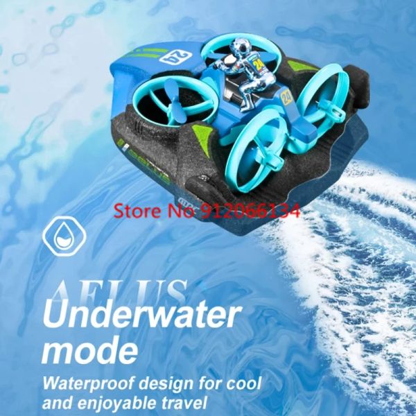 2,4g RC Plane Car Boat 3 en 1 Four Axis RC Aircraft Speed Boat Boot à distance télécommande Drone Car Toys for Kid Gifts Game