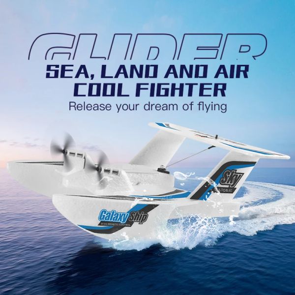 2,4g RC Plane Radio Radio télécommande avion RC Toys for Kids Blue Red Epp Foam Gliding Goliding dans l'eau et le ciel