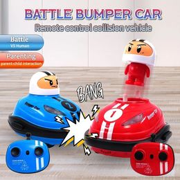 2.4G RC Toy Super Battle Bumper Car Pop-up Doll Crash Bounce Ejection Light Enfants Télécommande Jouets Cadeau pour Parenting 240318