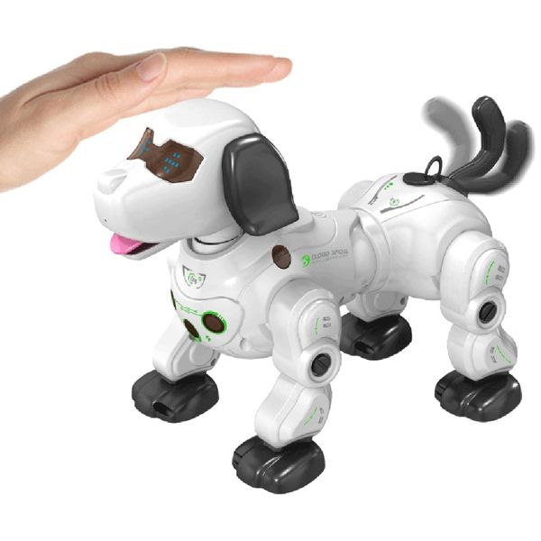 Perro Robot con Control remoto de 2,4G, pulverizador de seguimiento infrarrojo, cachorro inteligente inalámbrico Q6PD para niños