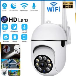 Cámara de seguridad WiFi de 2,4G, visión nocturna, 2MP, 1080P, HD, cámara IP inalámbrica, cámaras de vigilancia remotas giratorias 360, monitoreo interior