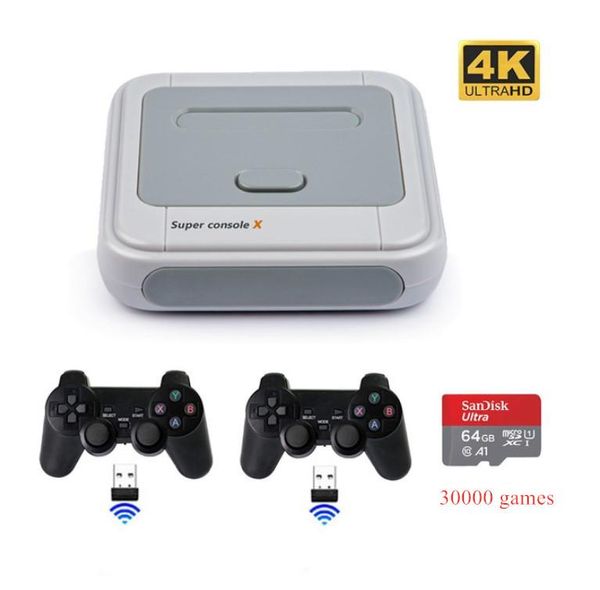 2.4G Jeu sans fil 4K Retro Player Classic PS1 N64 30000 Jeux Support AV HD Wifi TV Box Lecteurs portables