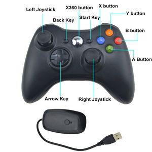 Manette de jeu sans fil 2.4G Joystick manette de jeu pour Xbox 360/PC/ordinateur portable avec boîte de vente au détail