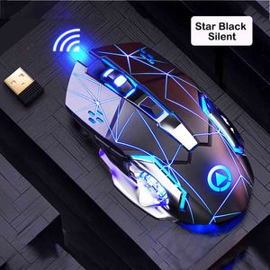 2.4G Wireless Gaming 1600 DPI LED Rechargeable Réglable Silencieux Souris Muet Gamer Souris Jeu Souris PC Ordinateur Portable