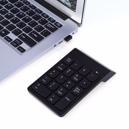 Freeshipping 2.4G Wireless Keypad Ultra Slim Numeriek Toetsenbord 18 sleutels met Mini USB-ontvanger Auto Sleep Mode Nieuwe Pro Numeriek toetsenbord