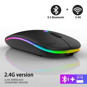 2.4G draadloze muis RGB oplaadbare Bluetooth-muizen Draadloze computer Mause LED-achtergrondverlichting Ergonomische gamingmuis voor laptop PC HKD230825