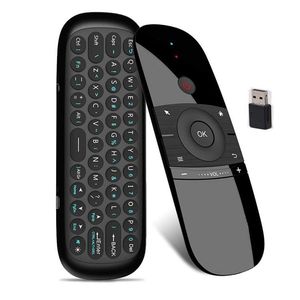 Télécommande sans fil 2.4G W1 Fly Air Mouse avec capteur Gyroscope Commande vocale pour Smart TV et Android TV Box