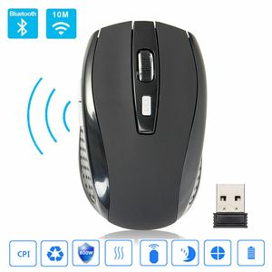 Souris optique sans fil USB 2,4 GHz Récepteur USB Souris Sommeil intelligent Économie d'énergie pour ordinateur Tablette PC Ordinateur de bureau avec boîte blanche Alimenté par batterie