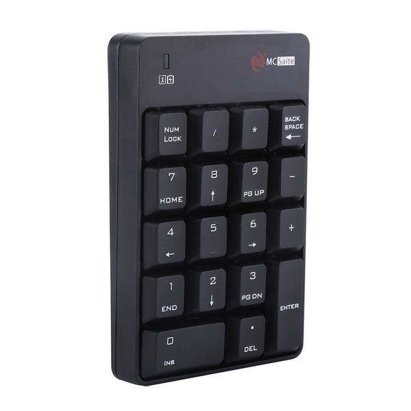 Freeshipping 2.4GHz Teclado inalámbrico Teclado numérico USB Teclado numérico Número 18 teclas Pad para computadora portátil PC Negro Blanco Nuevo