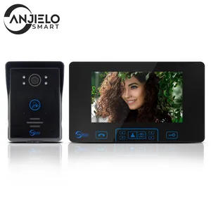 Sonnette de téléphone d'entrée vidéo sans fil 2.4GHz 7 ''interphone vidéo résidentiel LCD pour appartements maison