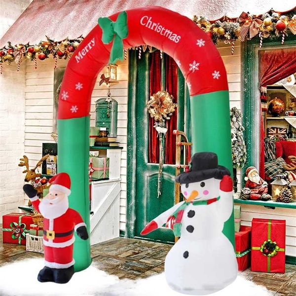 2,4 m Arco de Navidad Juguete inflable Arco Decoración de fiesta Año de Navidad Tienda Decoración de jardín de Navidad Accesorios al aire libre Adornos 211012