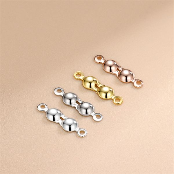 2/4pcs 925 conector de tapas de extremo de plata esterlina para joyas de pulsera de collar de bricolaje fabricando accesorios de artesanía al por mayor