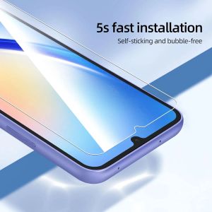 Verre trempée de 2/4pcs pour Samsung Galaxy A15 4G 5G Film de verre de protecteur d'écran