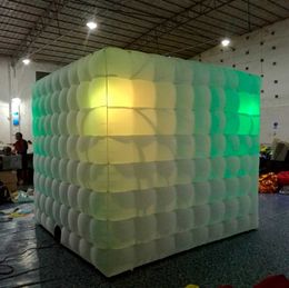 2.4x2.4x2.4m draagbare LED opblaasbare foto -stand Boothulling achtergrond verlichting kubus tent voor bruiloftsfeestevenementen