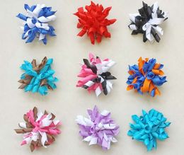 20 stks 2.5 inch Baby Romantic Curlers Bows Flowers Corkker Haar Barrettes Korker Lint Haar Clip Haar Bobbles Haaraccessoires Kids PD007