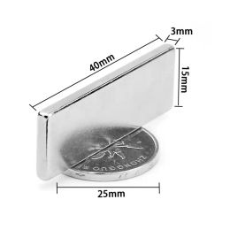 2/5/10/20/30pcs 40x15x3mm Magnet néodyme 40 * 15 * 3 mm N35 Ndfeb Block Super puissant Strong permanent magnétique Imanes