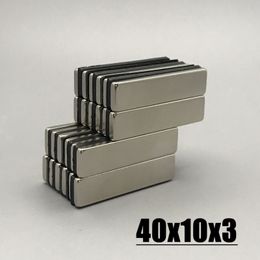 2/5/10/20/50 stcs 40x10x3mm Neodymium materiaal 40*10*3 mm Ndfeb N35 Magnets Sterke blokmagneet Magnetische materialen Imanes