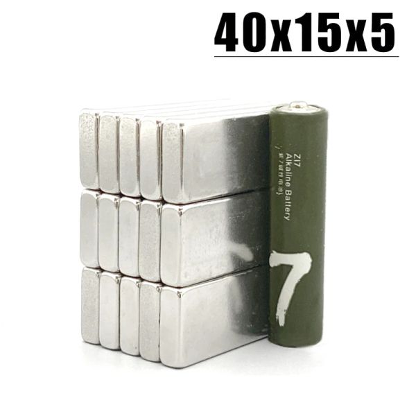 2/5/10pcs 40x15x5 Aimnet néodyme 40x15x5mm n35 ndfeb Block super puissant Strong permanent magnétique Imanes 40 * 15 * 5