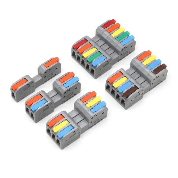 2/5/10pcs Mini conector de alambre rápido Conectores de cableado eléctrico de cableado eléctrico universal Bloque de terminal de conductores traseros