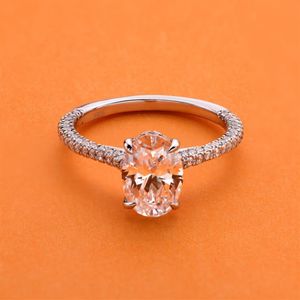 2 5 carats taille ovale simulé diamant fiançailles mariage bague en argent sterling 4 broches bijoux élégants pour les femmes CX200611296P