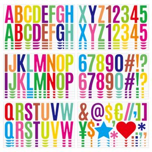 2,5 inch 26 letters nummertekenstickers waterdichte bulletin bar klaslokaal mailbox decoratie alfabet stickers wit zwart kleurrijke letter alfabetstickers