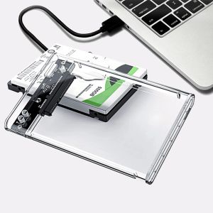 2,5 inch HDD SSD -behuizing Transparante Solid State Drive Box USB 2.0 USB 3.0 Mobile Hard Drive Case SATA voor MacBook Notebook PC