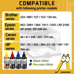 2-5 PCS 100 ml Universal Refill Ink Kit voor HP Epson Canon HP Cartridge Inkjet Kodak Printer Ink voor Canon 545 546 245 Printer
