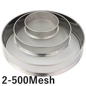 2-500m Ronde 304 Rvs Lab Sieve Aperture Standaard Sifters Shakers Keuken Meel Poeder Filter Scherm Bodemzeef 211109