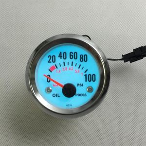 2 52 MM OLIEDRUK AUTO GAUGE MET SENSOR EL LICHT DISPLAY CHROME VELG AUTO GAUGE AUTO METER274g