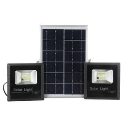 2 * 54LED Solar Powered Flood Light Outdoor Garden Security Lamp + Remote