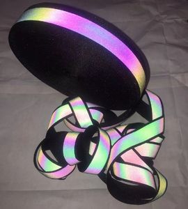 2 cm/2,5 cm/5 cm verkeerssignaal regenboog polyester reflecterende tape magische singels naaien op kleding