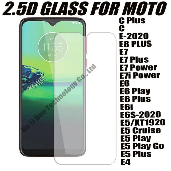 Protecteur d'écran de téléphone en verre trempé 2.5D 0.33mm pour motorola MOTO C Plus E 2020 E8 E7 Power E7i E6 Play e6i e6s e5 Cruise e4 play go